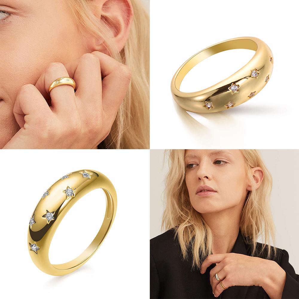 Lily Dome Cincin Fashion Wanita Perhiasan Statement Ring Bertatahkan