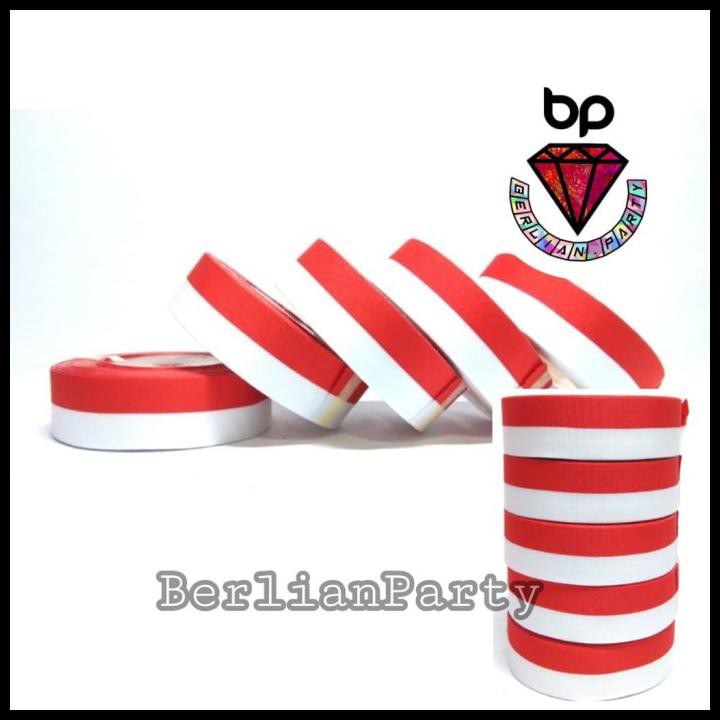 

Pita Satin Merah Putih Ukuran 1"Inch / Pita Merah Putih 2,5Cm