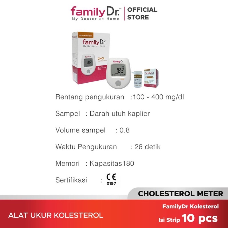 alat Family Dr test kolesterol plus 10 strip