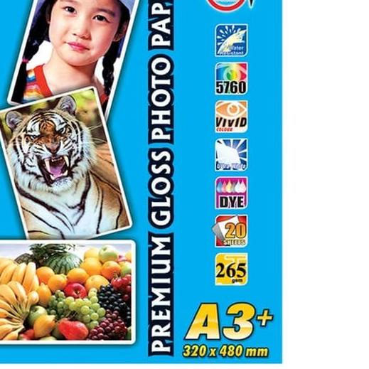 

☛ Kertas Foto A3+ SUN Premium Gloss Photo Glossy Paper 265 gsm ♘