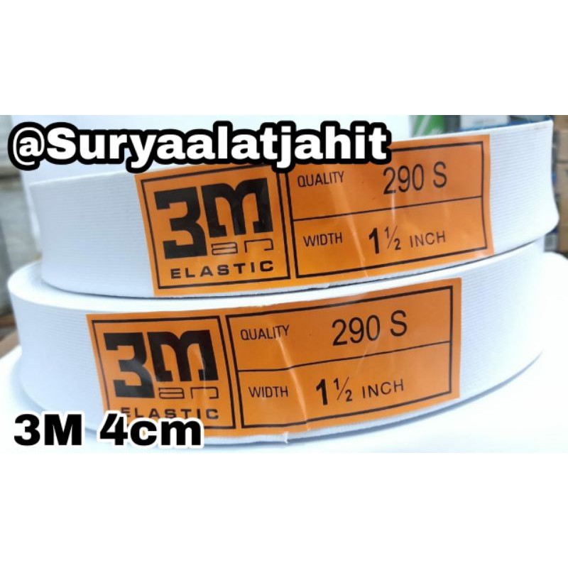 Karet 3Man 1 1/2in/4cm @36Y Putih terbagus =rp.150.200/1Rol