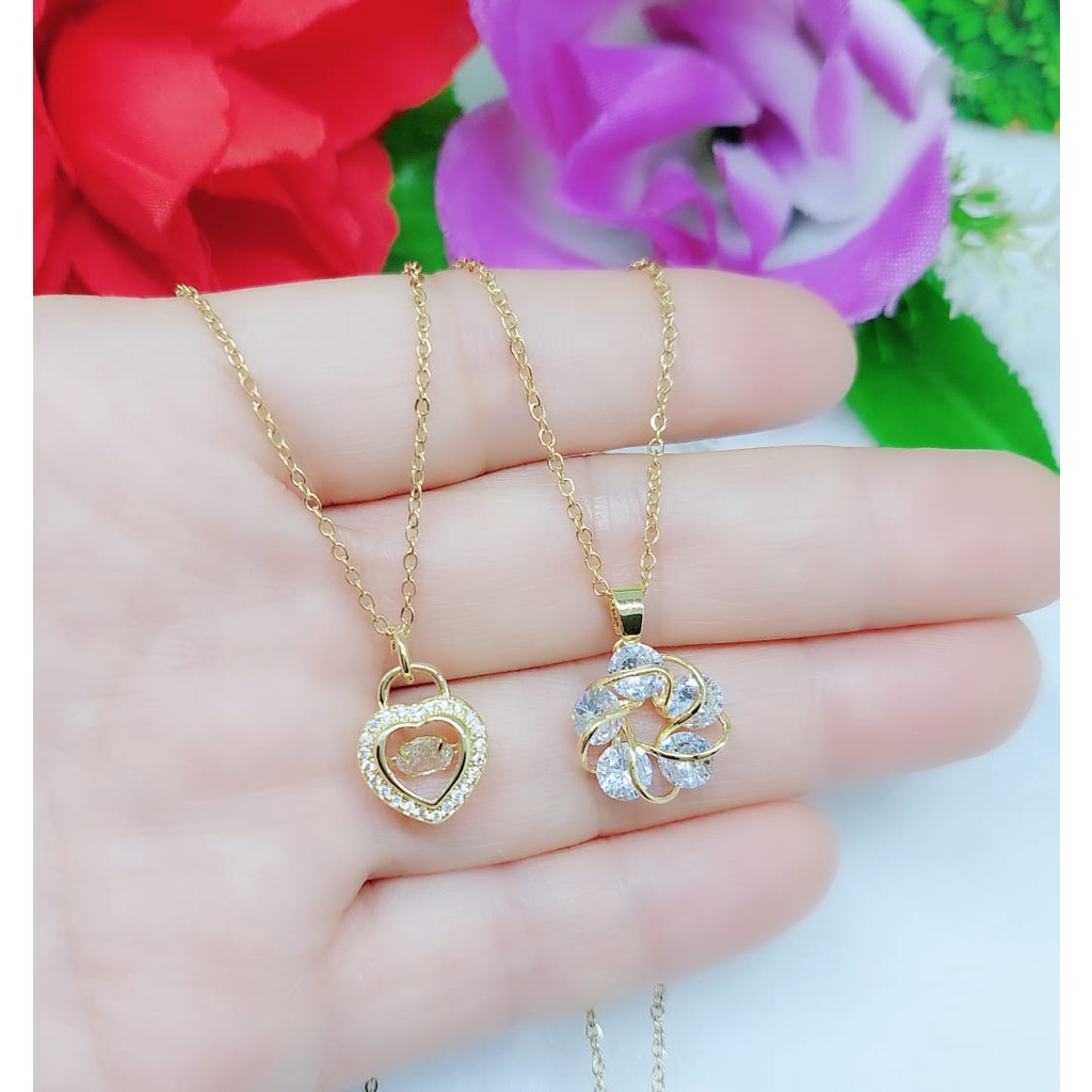 Kalung titanium permata perhiasan fashion 0433-0436