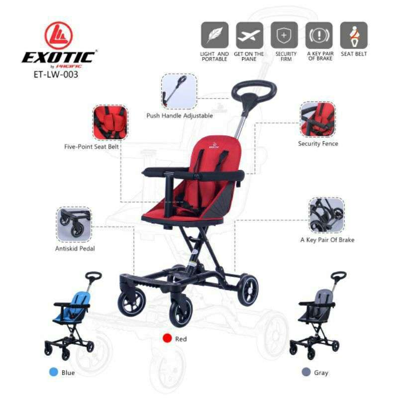 Stroller Exotic ET - LW 003 Kereta Dorongan Bayi Roda 4 Portable Kursi Dorongan Anak Dorongan Travel