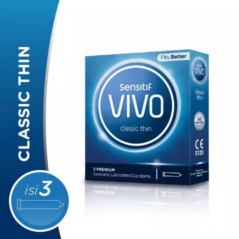 VIVO isi 3 Classic Endurance Fire Passion Dots Ultra Extra Sensation Super Thin 0.03 Kondom Premium