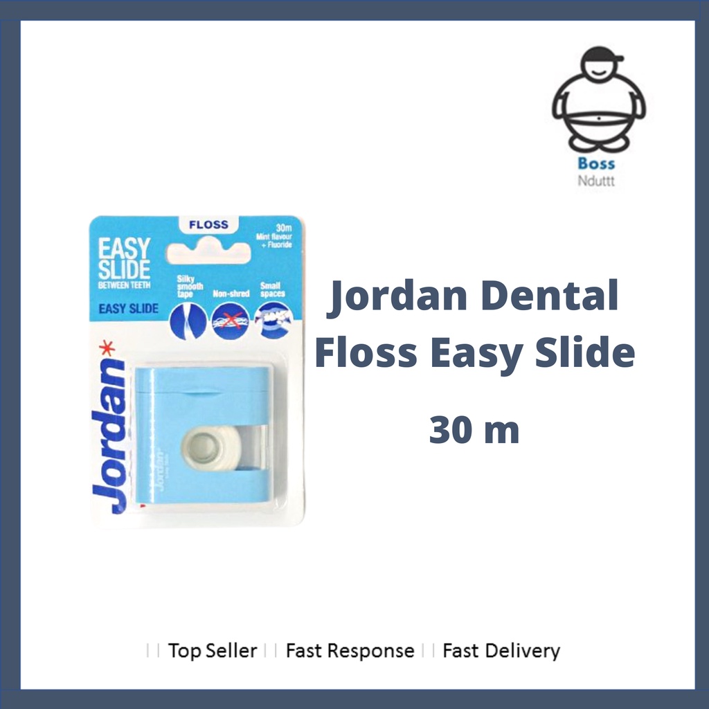 Jual Jordan Dental Floss Easy Slide 30m Mint Flavour + Fluoride