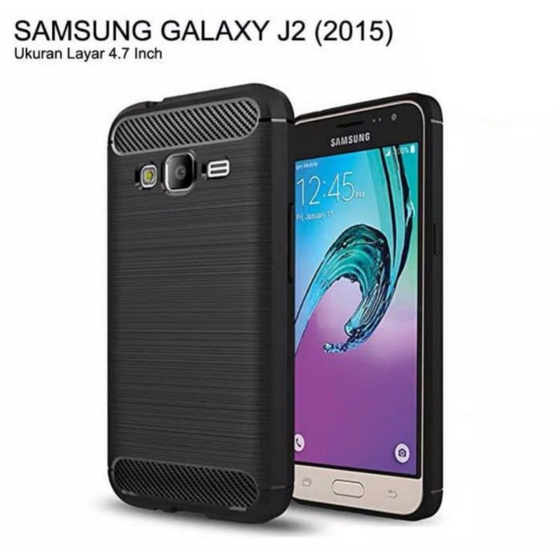 Samsung J2 Silicon Case Softcase iPAKY Carbon Casing Cover TPU