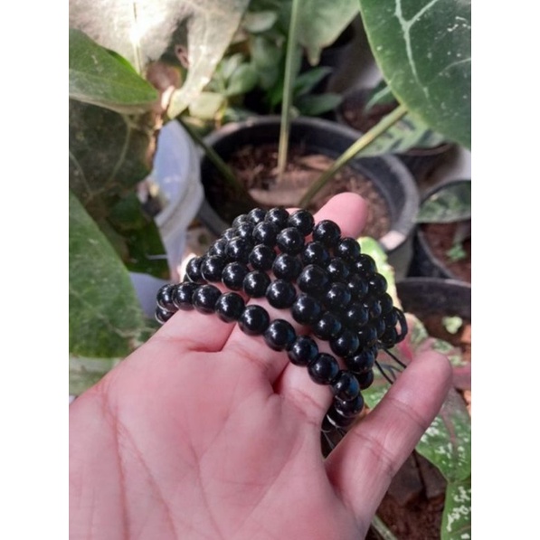 Gelang Kesehatan Black Jade Bulat Hitam/Anti Karat/Gelang pria Wanita/New Arrival/COD/AGAM AKSESORIS