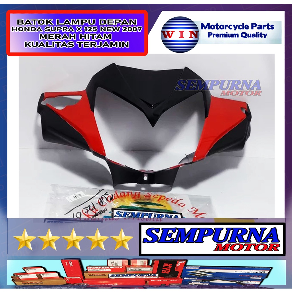 Merek Win Kualitas Original Batok Depan Supra X 125 new 2007 ke atas Warna Merah Hitam
