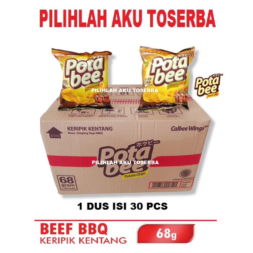 Potabee Keripik Kentang BEEF BBQ 68 gr - ( HARGA 1 DUS ISI 30 PCS )