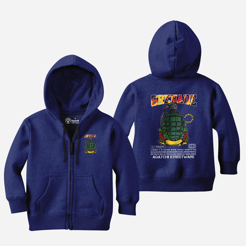 Sweater Zipper Hoodie Anak Grenade