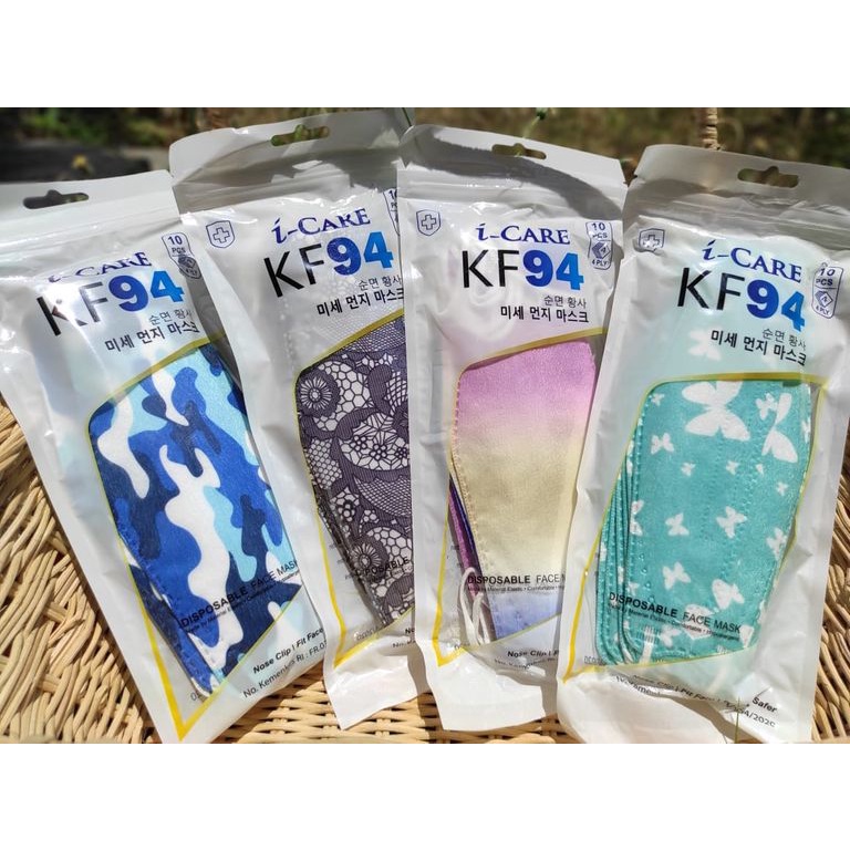 MASKER KF94 ICARE KEMASAN ZIPLOCK BERSEGEL HYGENIS KF94 MOTIF TOSCA KUPU ecfb