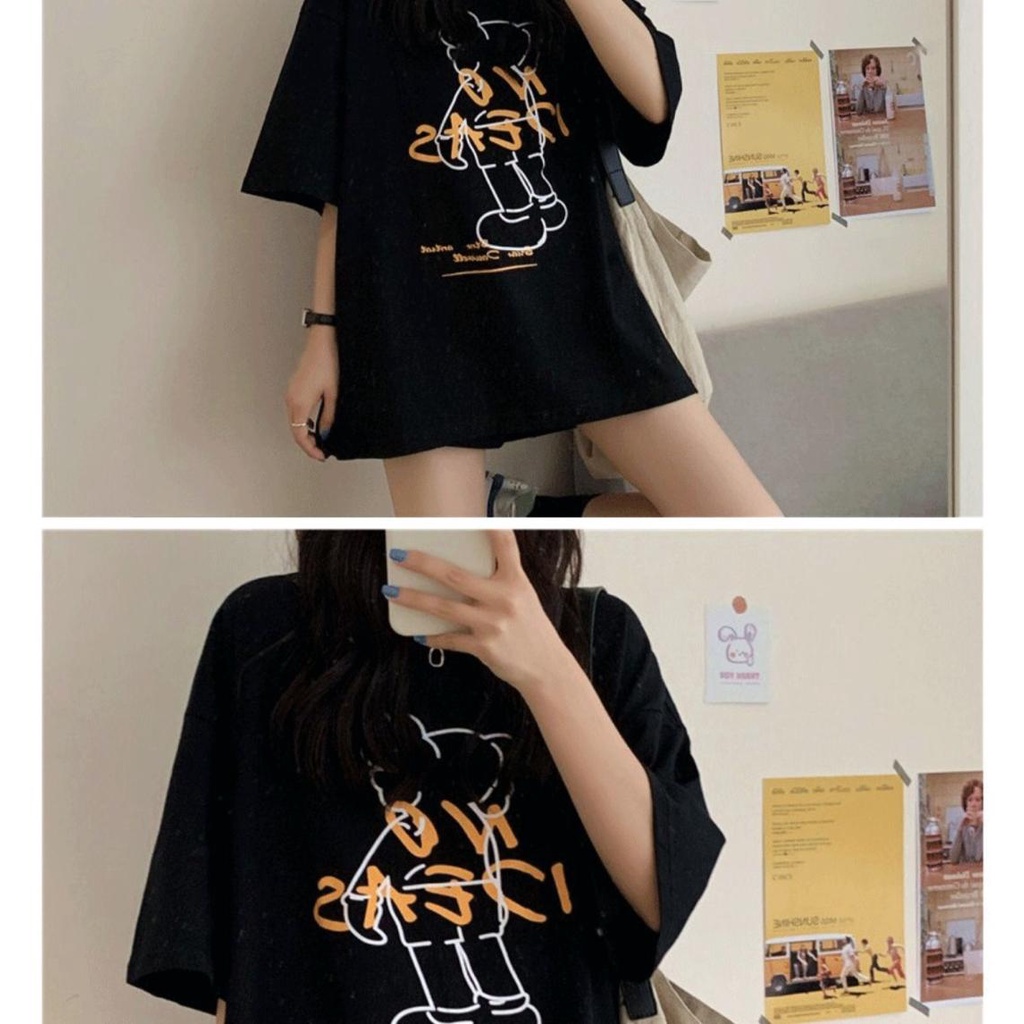 KAOS OVERSIZE WANITA | KAOS OVERSIZE KOREA NO IDEAS FIT XL