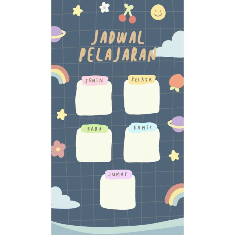 

School schedule || Jadwal Pelajaran || Planner Aesthetic picture print from pinterest