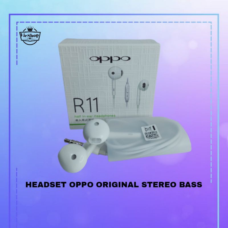 Headset Oppo R11 Stereo Bass Audio Jack 3.5mm