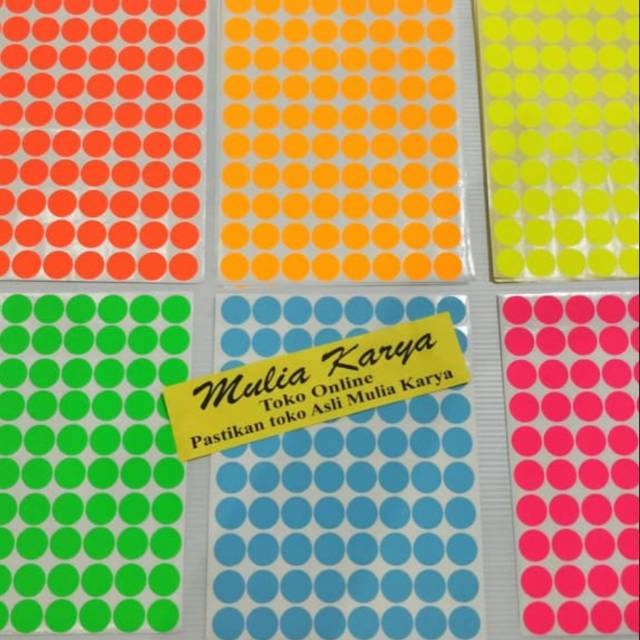

HVS Warna Sticker Bulat 19mm cca/ Label Stiker Warna Bulat 19 mm / Label Stiker Warna Warni