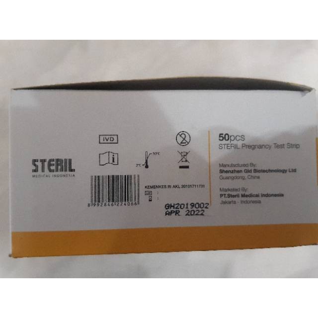 Hcg Steril / Hcg / tespek / tes kehamilan / Steril / Tespek hamil 1 BOX ISI 50