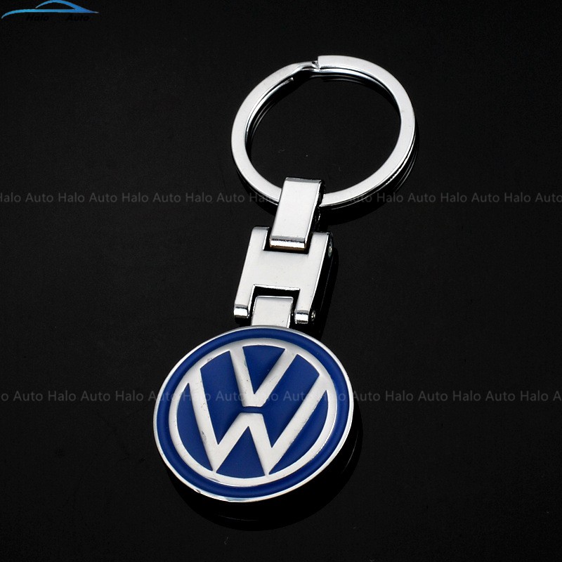 Halo Gantungan Kunci Logo Mobil 3D Bahan Metal Stainless Steel Volkswagen VW