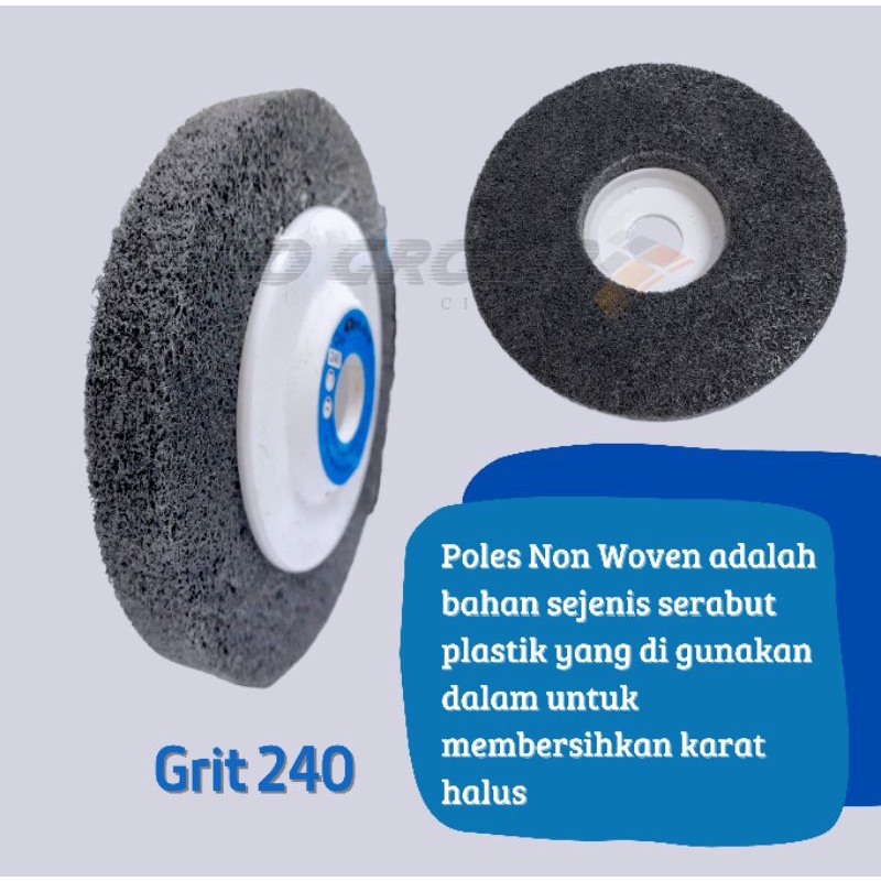BENZ Non Woolen 4&quot; Batu Gerinda Asah Non Woven Grinding Disc Batu Poles Karat Metal Besi Baja Alumunium Stenles