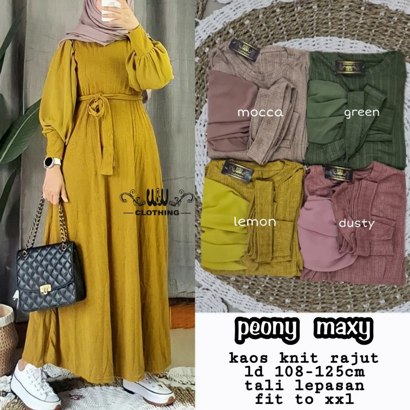 PEONY MAXY BY WW KAOS KNIT RAJUT GAMIS TERBARU