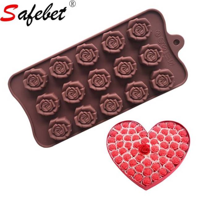 Cetakan silikon mini rose mawar / cetakan coklat puding bunga mawar