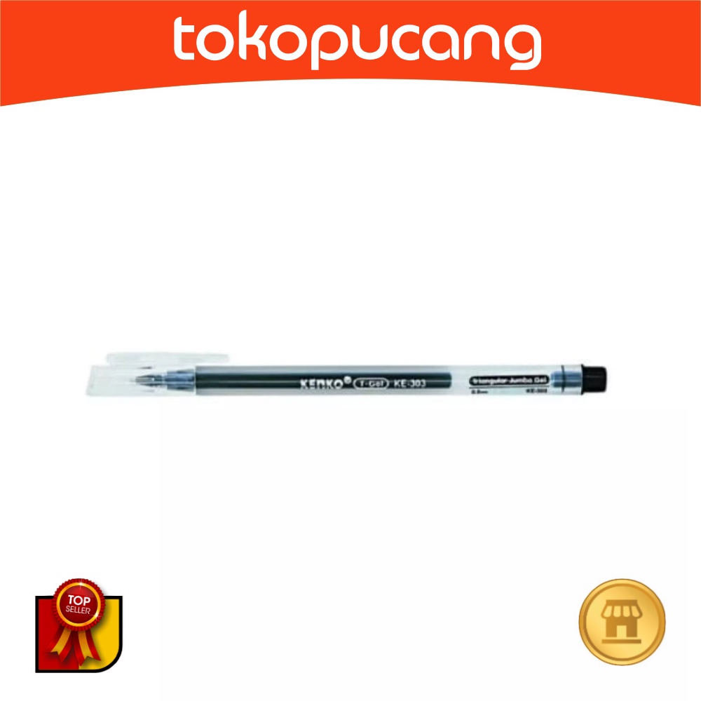 

Pulpen Kenko T-Gel KE-303 0,5mm Black Pulpen Gel Hitam