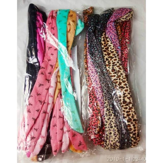 grosir  Bandana kawat 12 PCS beludru/bando kawat chibi ikat medium