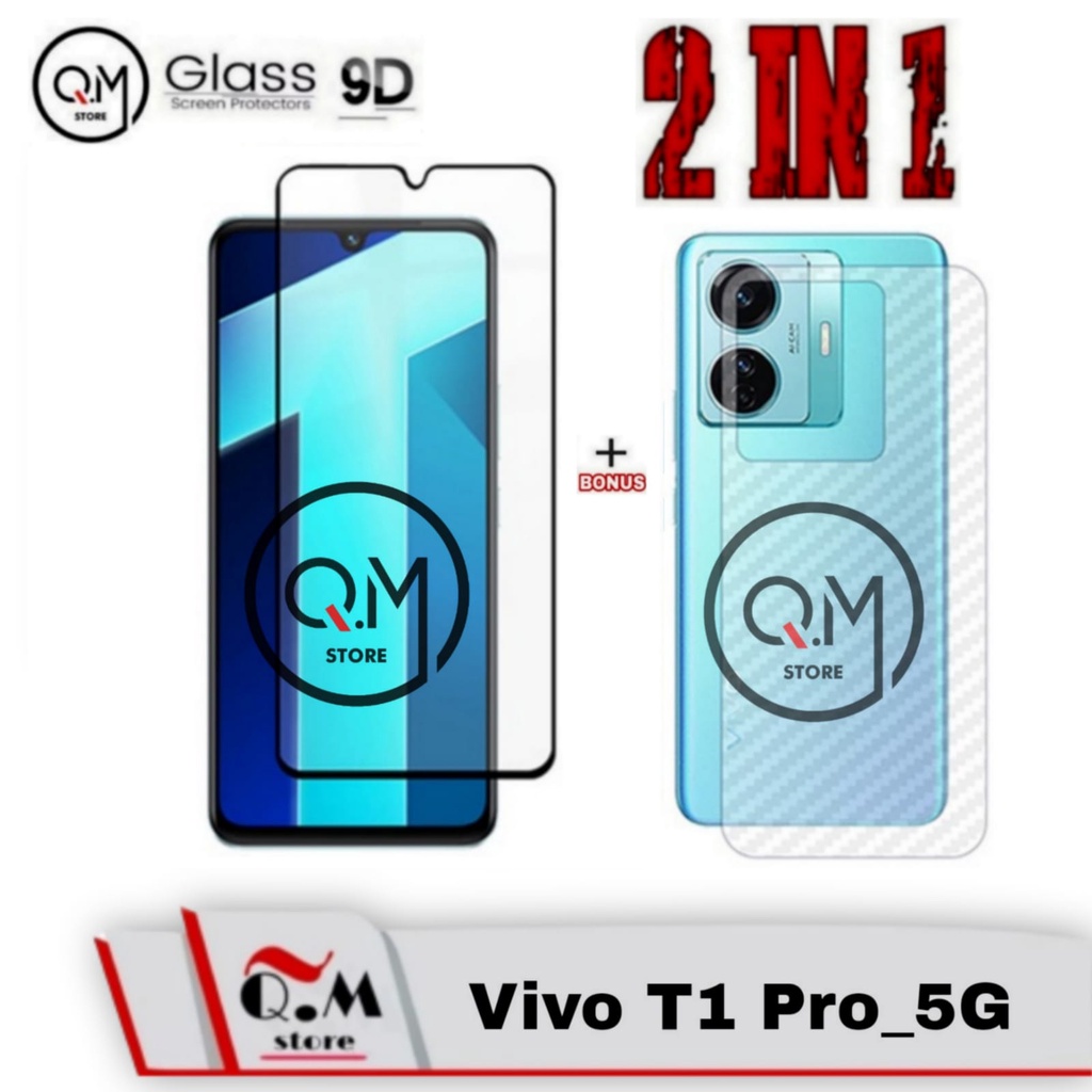 Paket 2 in1 Tempered Glass Layar Vivo T1 Pro 5G / Vivo T1 5G Softcase Deer Pelindung Back Cover High Quality Bermotif Deer Jens