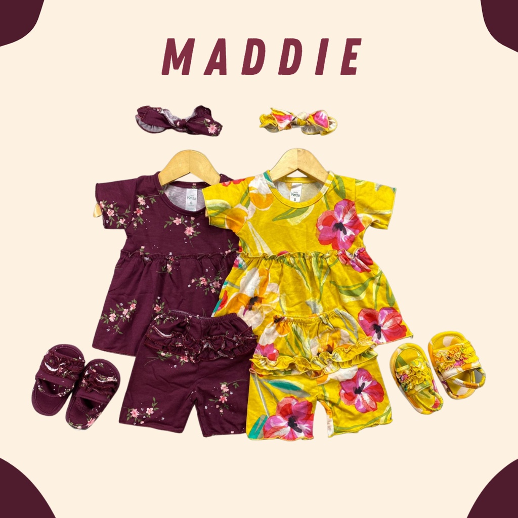 3-24BLN SETELAN BAYI MADDIE FREE SANDAL &amp; HEADBAND BY LITTLE KODA (4 IN 1 SET) (SNI) VERSI 2