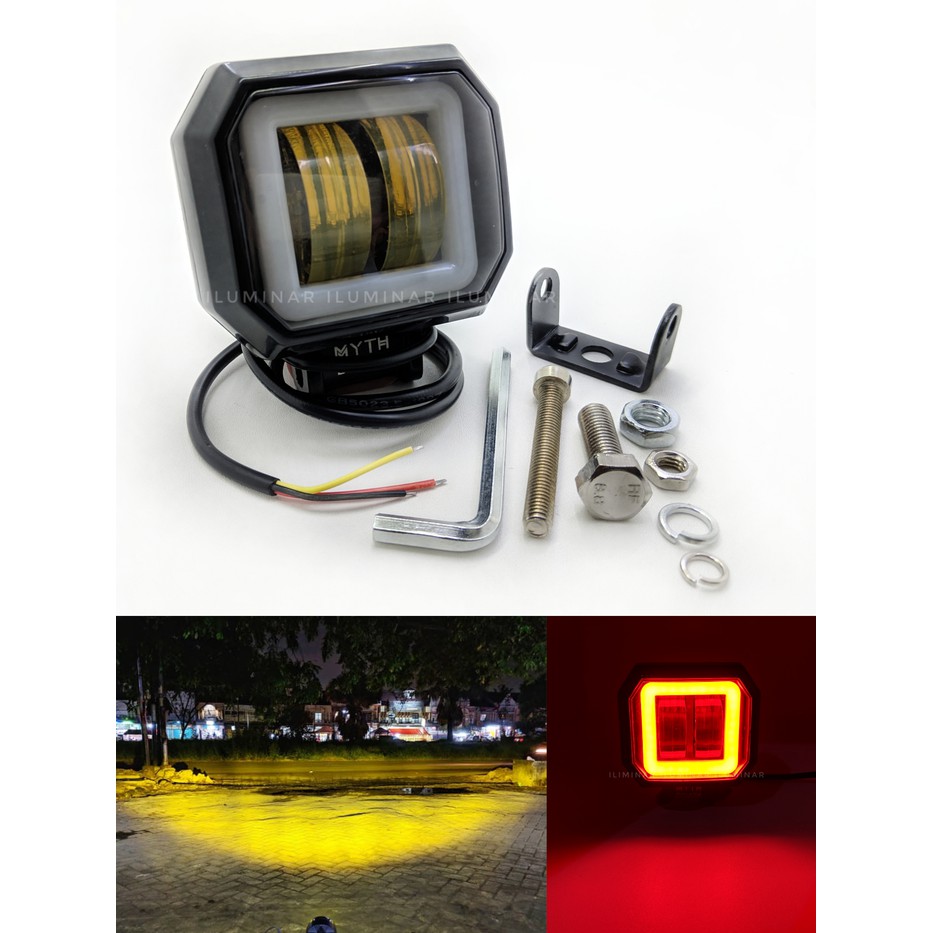 lampu tembak cree CWL 2 lensa 4D rubicon kotak AE merah