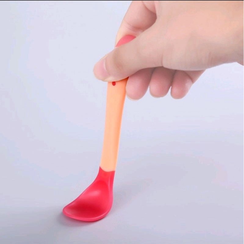 SENDOK MAKAN BAYI SENSOR SUHU PANAS / SENDOK GARPU BAYI SILIKON / SENDOK MAKAN BAYI SILIKON / BABY SPOON SILICONE BPA FREE