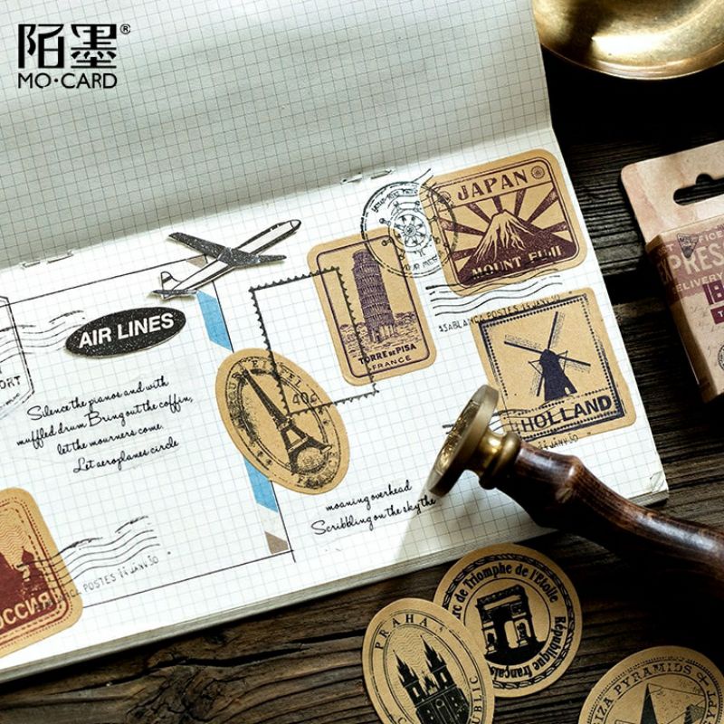 

45Pcs Stiker Desain Traveling untuk Jurnal / Diary / Scrapbook