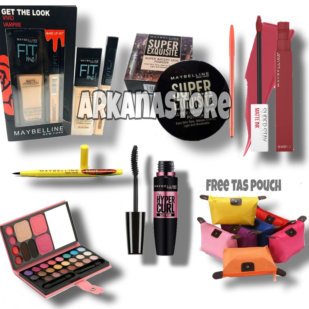 Paket Kosmetik Maybelline 7 in 1 Lengkap / Paket Kosmetik Maybelline Murah / Paket Kosmetik Fit Me 7 in 1