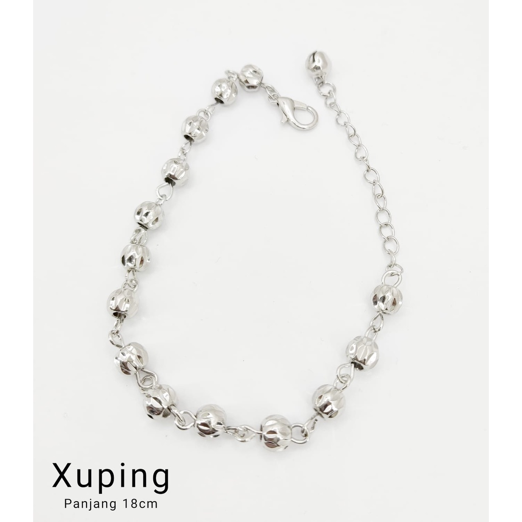 Gelang Biji Lada Silver Lapis Emas Putih