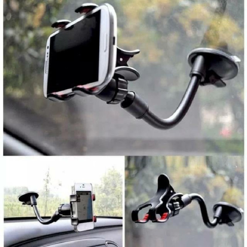 Holder Mobil Jepit 4 Cakar with Suction Cup Tempel Kaca Mobil /Soft Tube Car Holder Universal