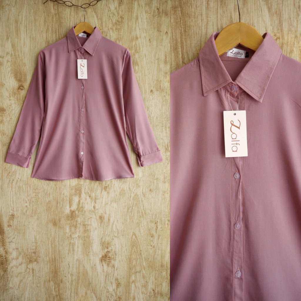 BASIC rayon kemeja by ZALFA OUTFIT-Dusty