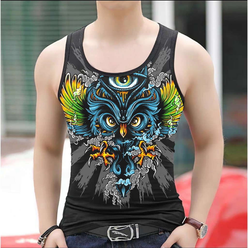 Bisa COD / DS - SINGLET MOTIF ANIMAL EDITION / kaos cowok / kaos singlet / kaos dalem / singlet cowok