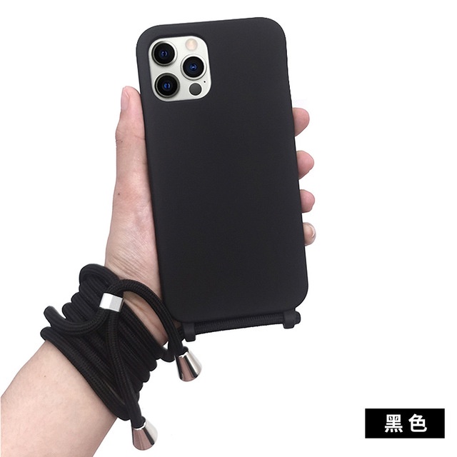 Case Bahan Silikon Dengan Tali Lanyard Untuk Iphone 14 Pro Max 12 MiNi 12 Pro Max 11 Pro Max X XR XS Max 6S 7 8 Plus