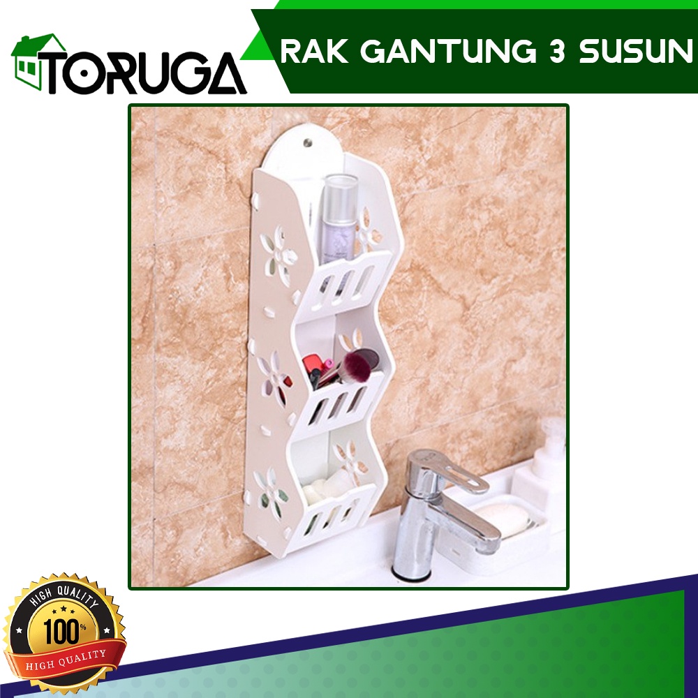 Rak Organizer Gantung Kosmetik Susun Serbaguna 3 in 1 Shabby Rak Vintage Hiasan Dinding Termurah