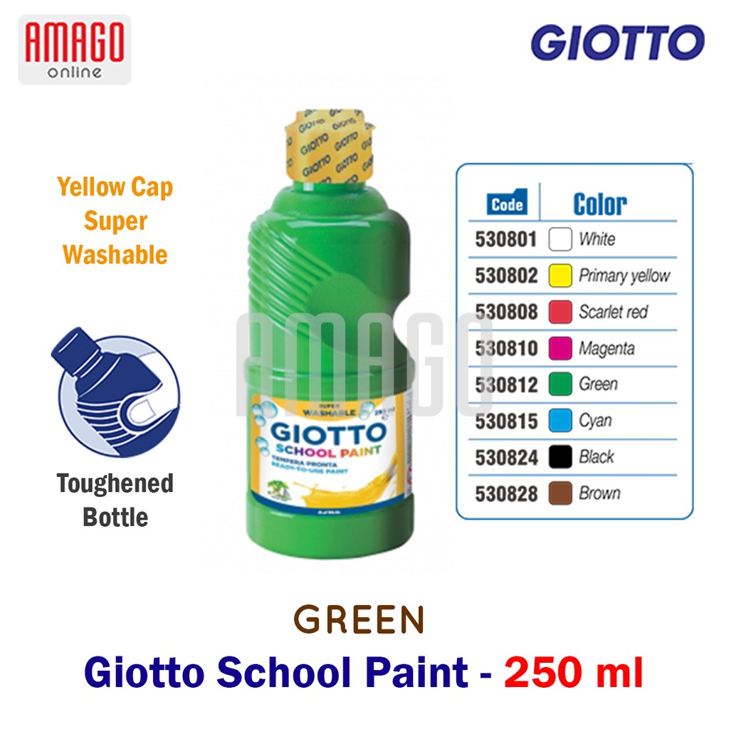 GIOTTO School Paint Cat Air Poster Lukis Sekolah 250 ml - warna Green - 530812