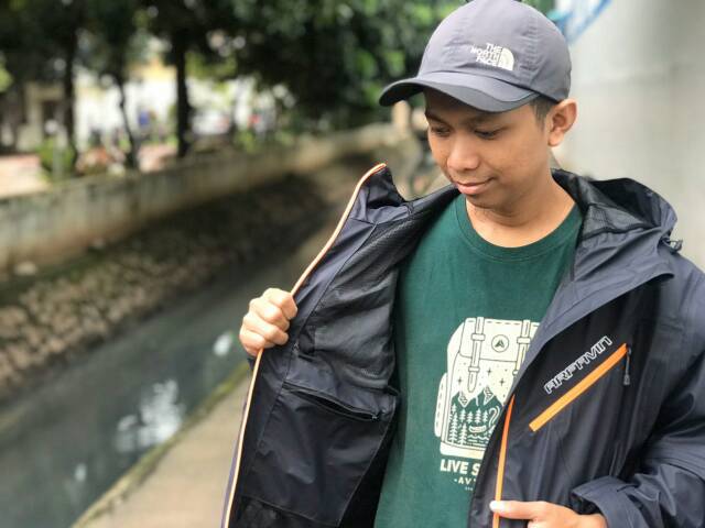 Jaket gunung outdoor arfavin waterproof windbraker breathable inner jaring