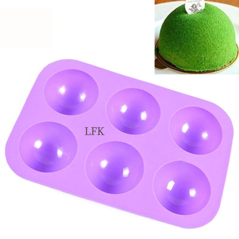 PREMIUM IMPORT LYS LOYANG SILIKON 6 LUBANG OVEN 1/2 BOLA BALL SETENGAH ALAT DEKORASI KUE BAKE BAKING