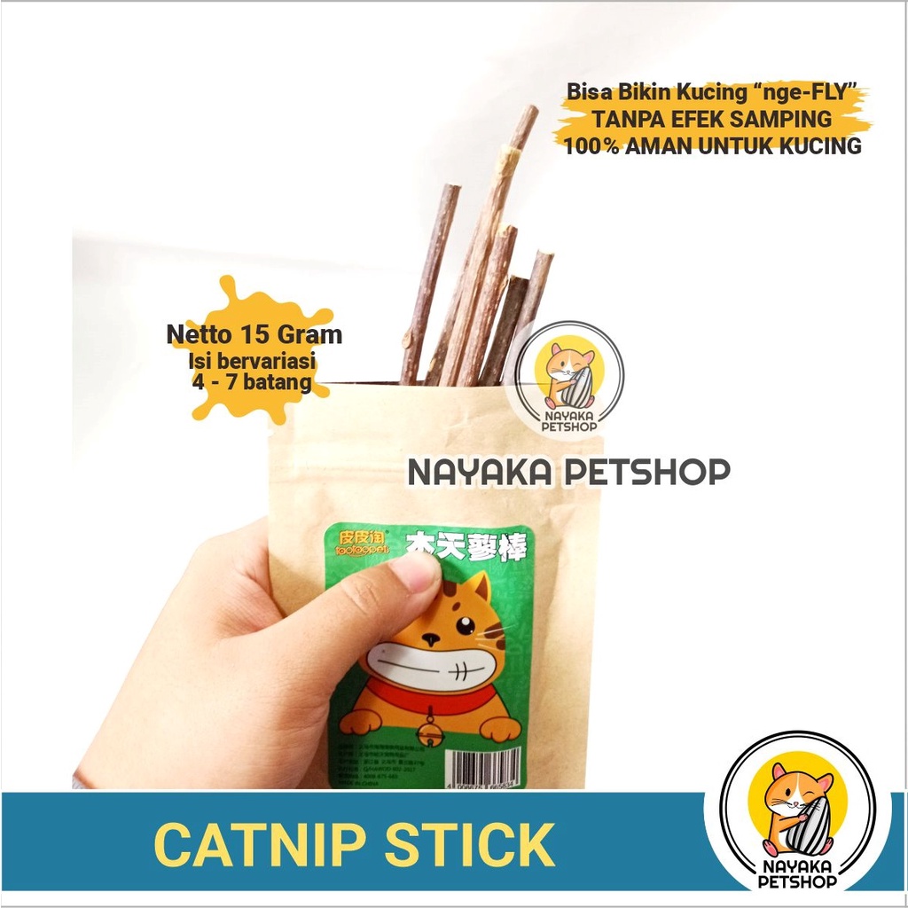 Catnip Stick Kayu Cat Nip Kucing Mainan Gigitan Kitten Stik Cat Toy Matatabi