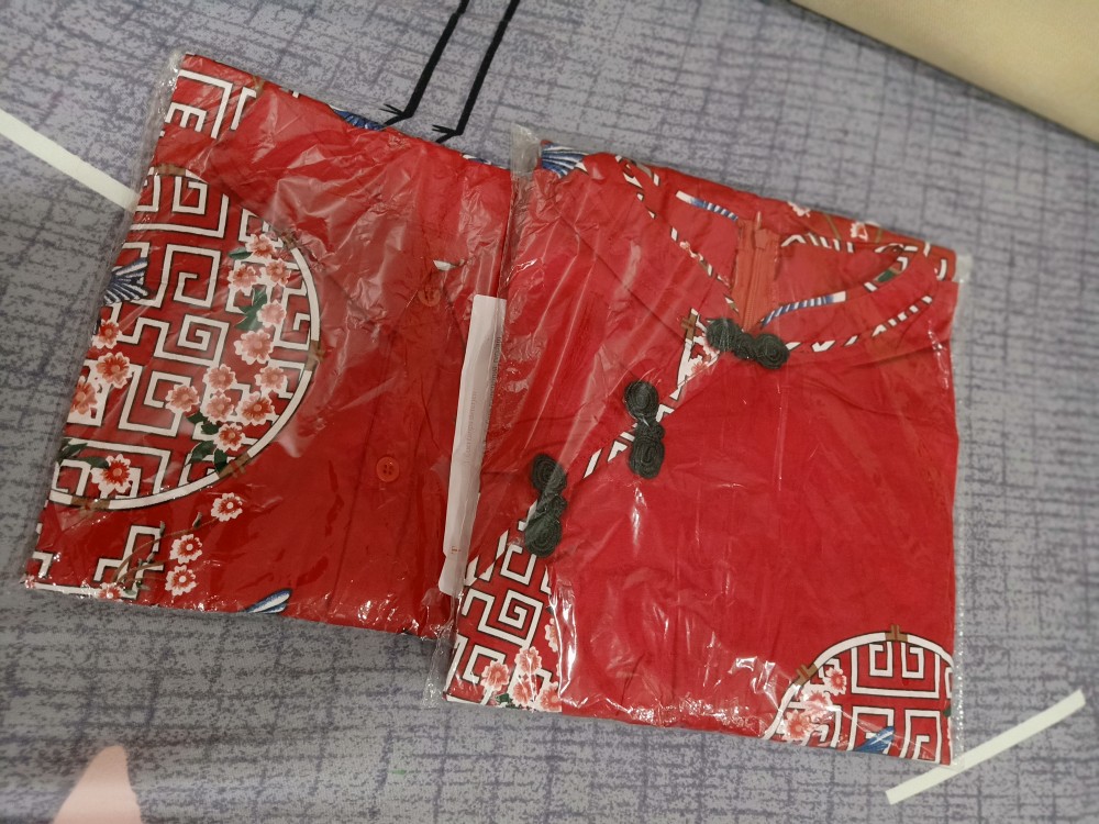 Kemeja Batik Dewasa Lengan Pendek Edisi Imlek, 021 Xr# Bahan Cotton Stretch Slim Fit