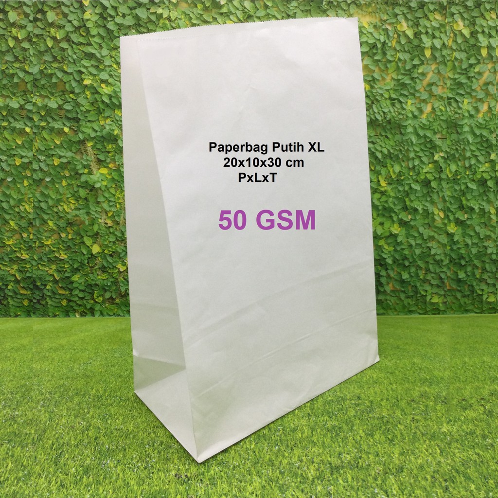 

(100 Pcs) Kantong Kertas Paperbag Putih XL