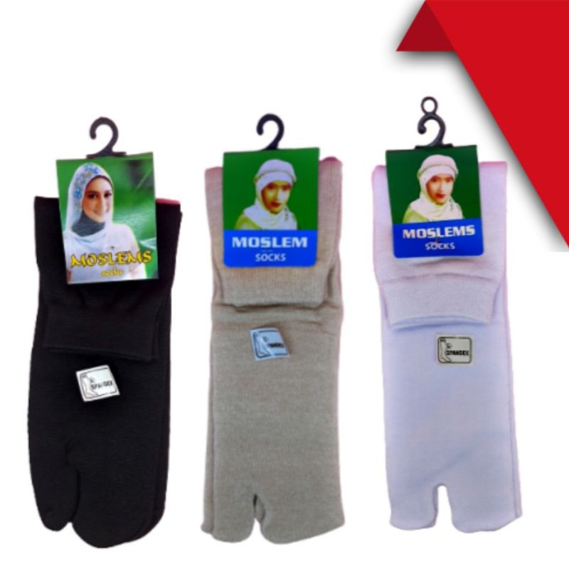 Kaos Kaki Telapak Hitam dan polos Muslimah Jempol Spandek Grosir