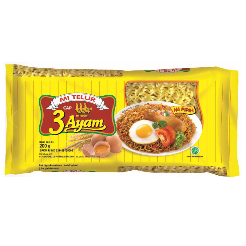 

Cap 3 Ayam Mie Telor Kuning 200 gr