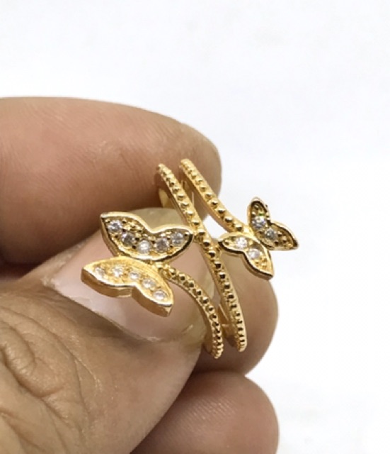 Cincin wanita //cincin lapis emas //perhiasan //cincin //replika berlian