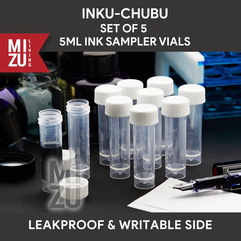 MIZU INKU-CHUBU 5PCS Ink Vial Sampler Tube Tabung Tinta 5ml Fountain Pen