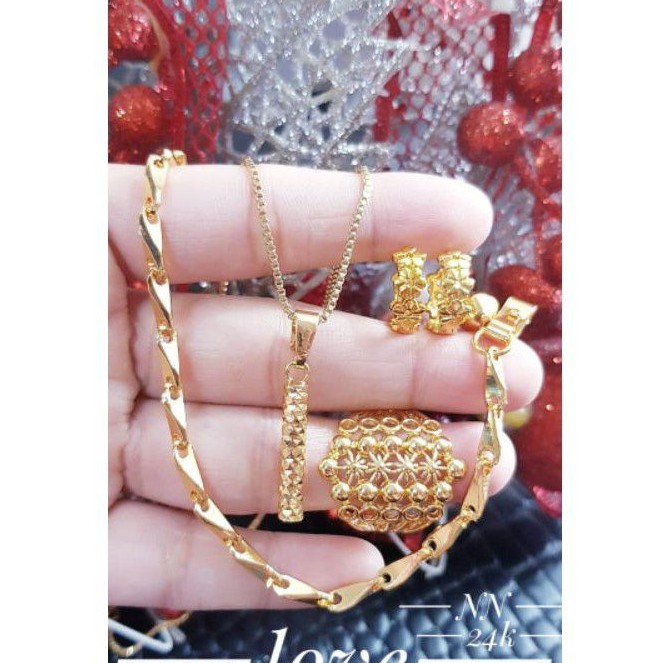 Xuping Set perhiasan Lapis emas 24K terlaris y889