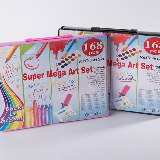 

168pcs - Pensil warna, alat tulis set crayon, coloring set, colouring - BLACK